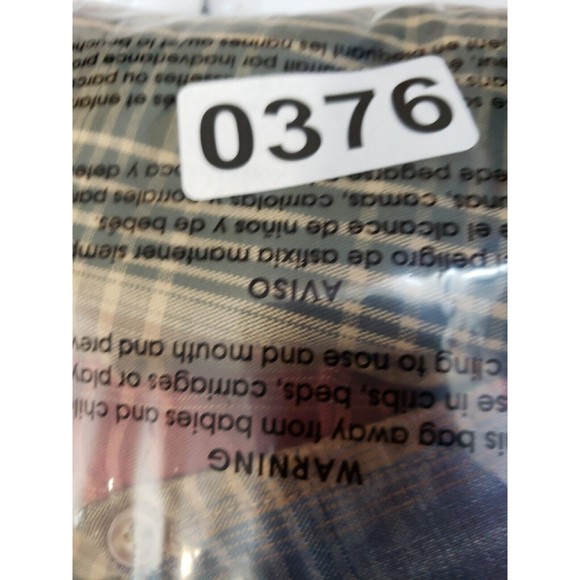 417 by Van Heusen Men's Indigo multicolored Plaid  Shirt Size L cotton VTG - Picture 12 of 12